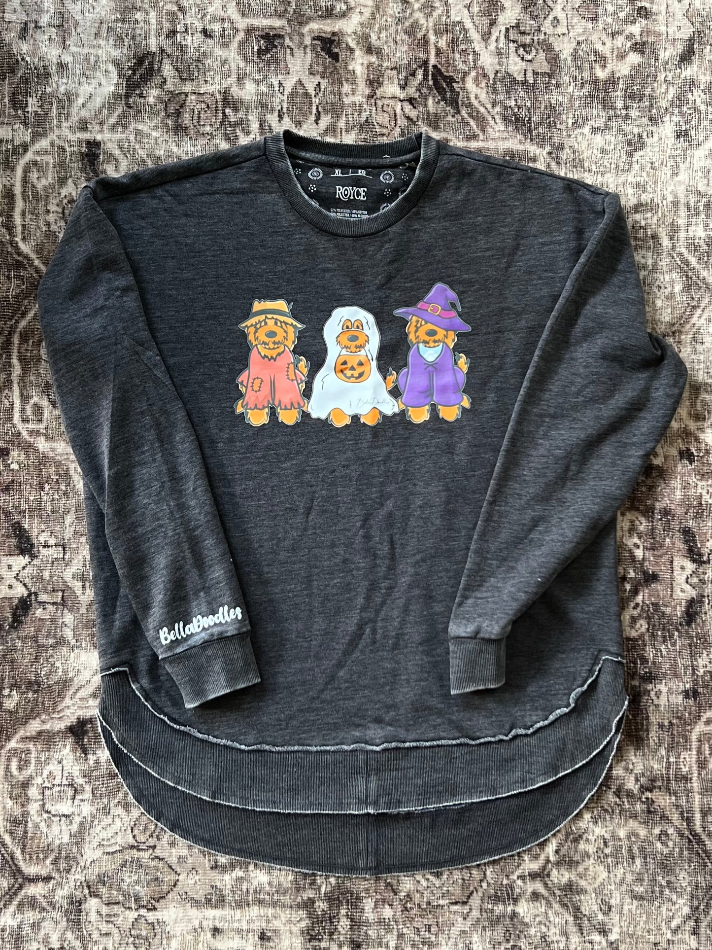 vintage poncho fleece- black