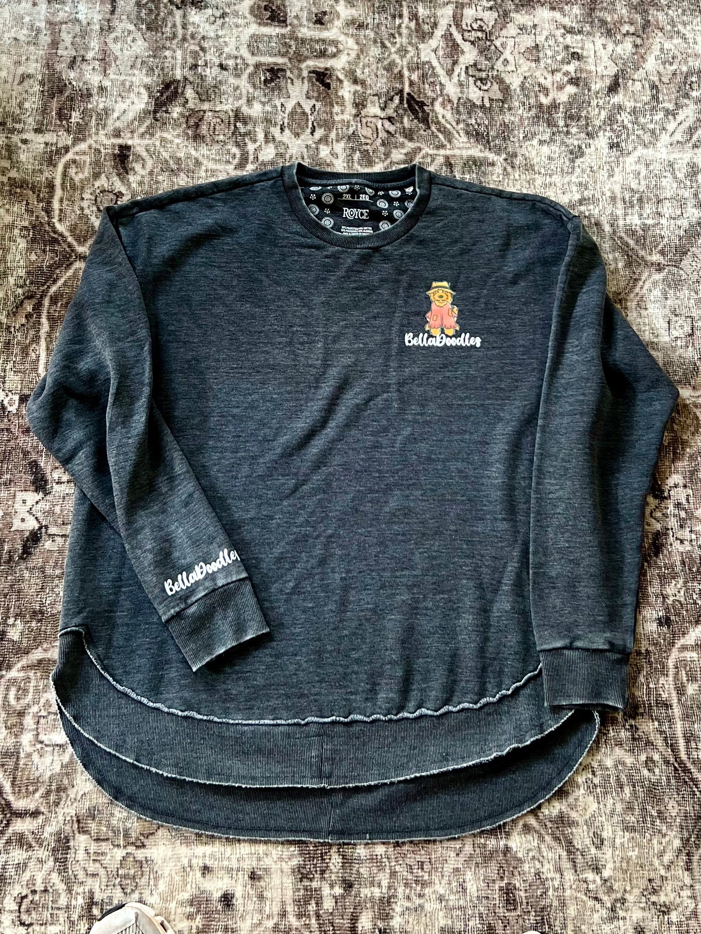 vintage poncho fleece- black