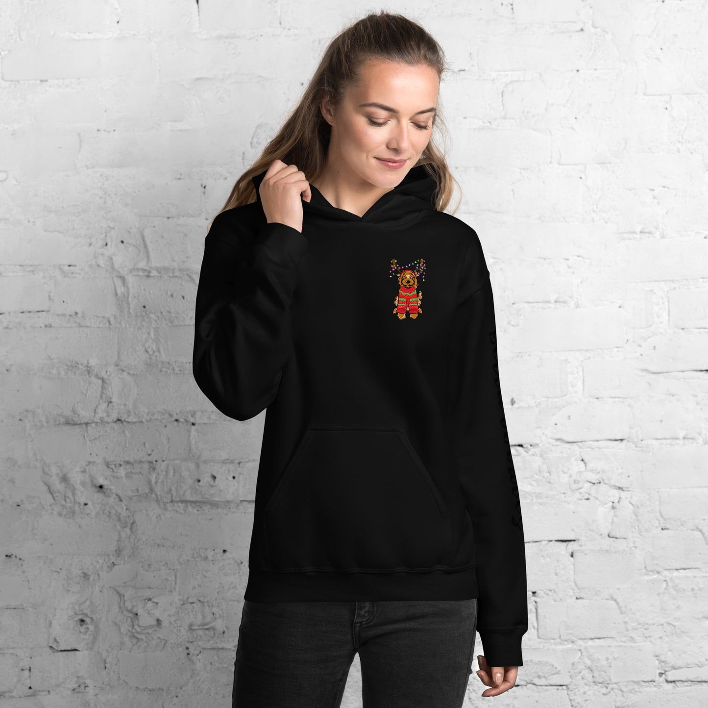 red belladoodle in sweater unisex hoodie
