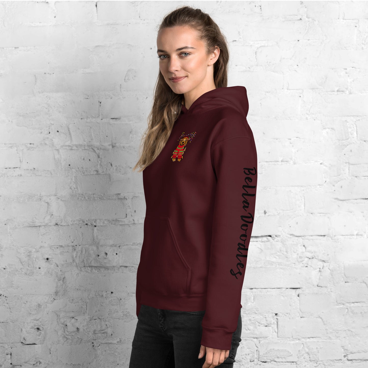 red belladoodle in sweater unisex hoodie
