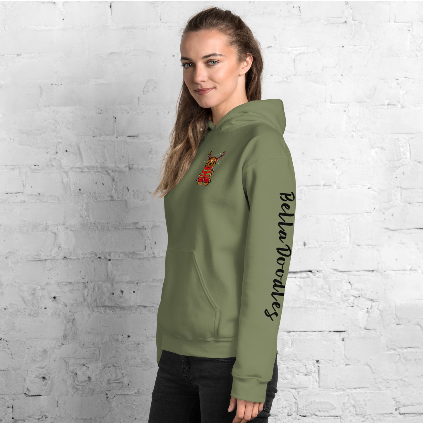red belladoodle in sweater unisex hoodie