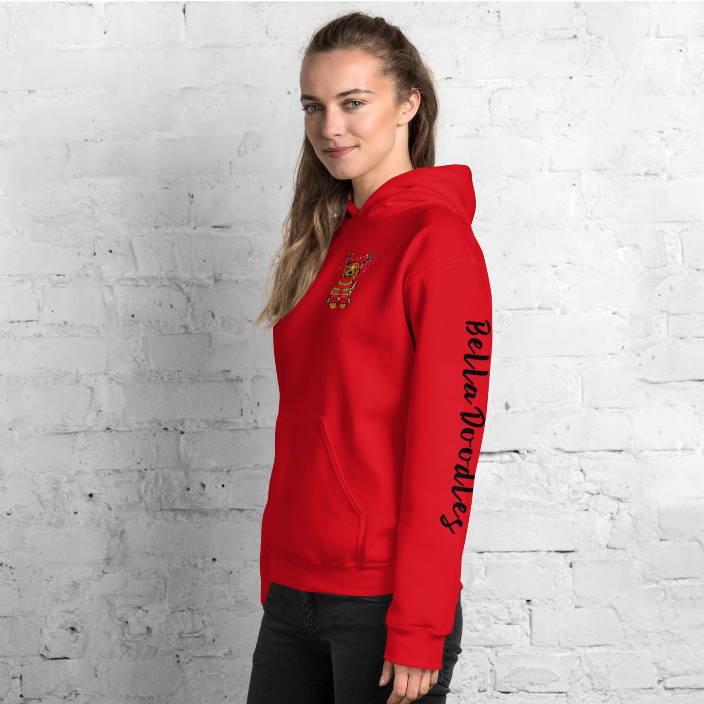 red belladoodle in sweater unisex hoodie
