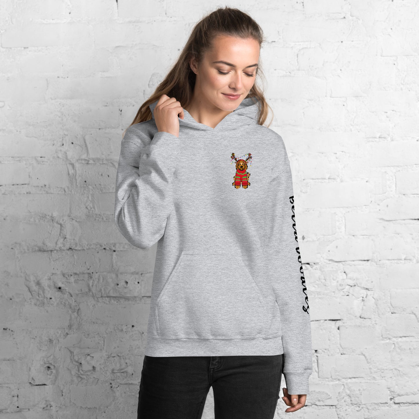 red belladoodle in sweater unisex hoodie