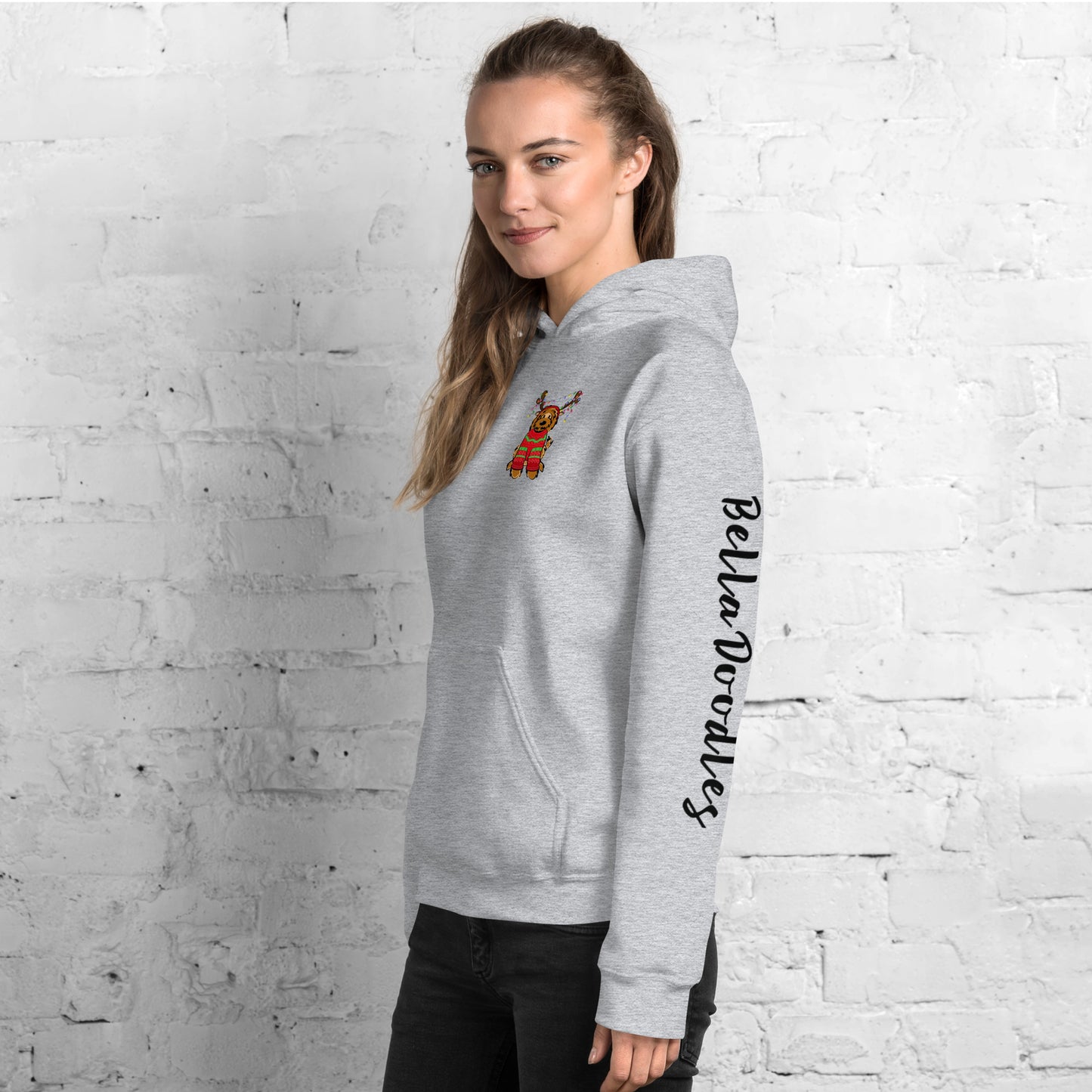 red belladoodle in sweater unisex hoodie