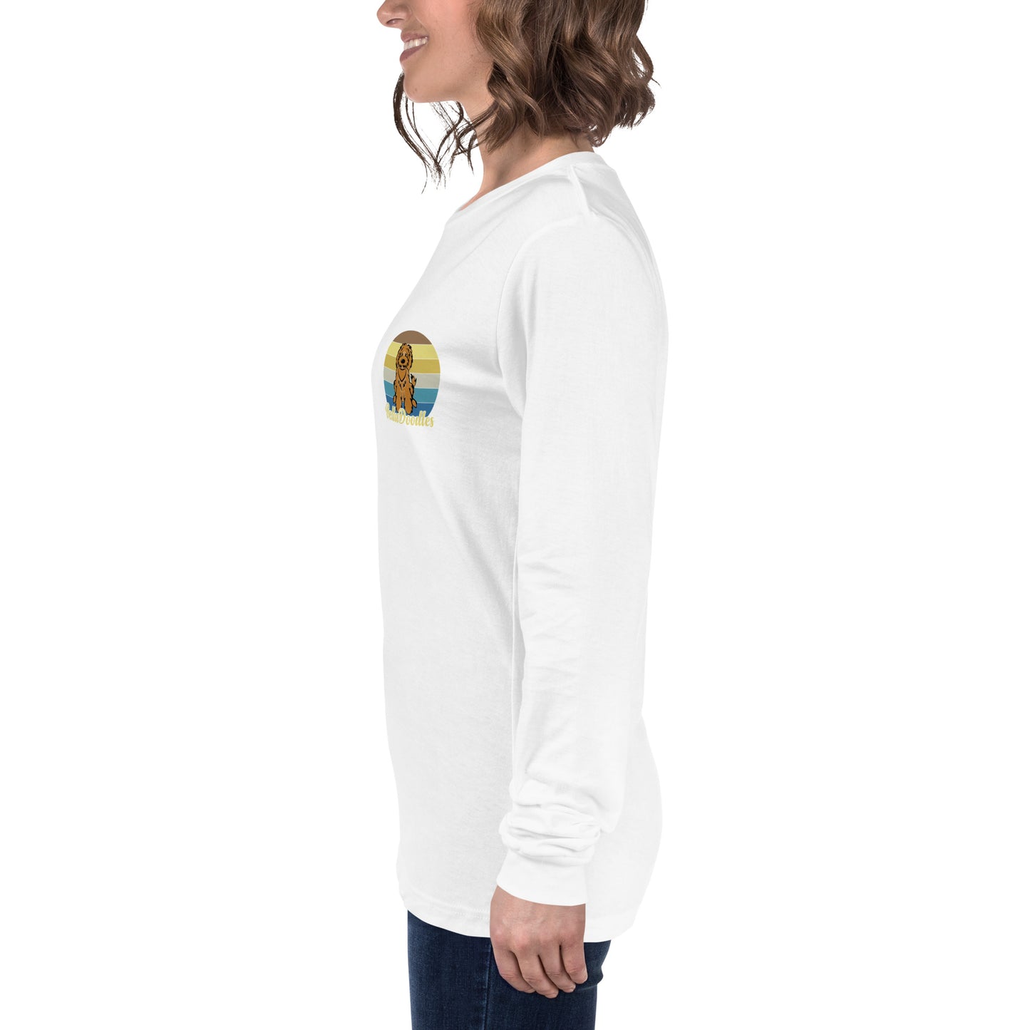 fun color belladoodle logo on unisex long sleeve shirt