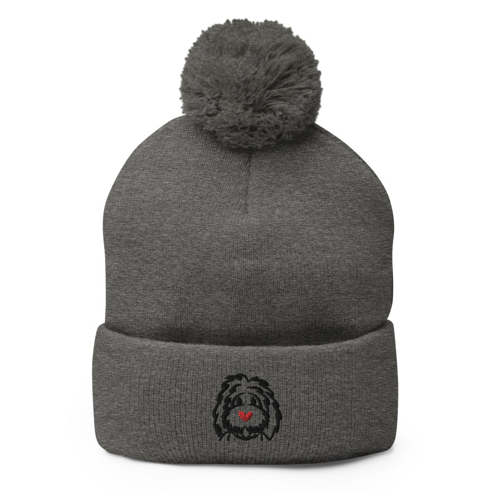 heart nose belladoodle pom-pom classic beanie