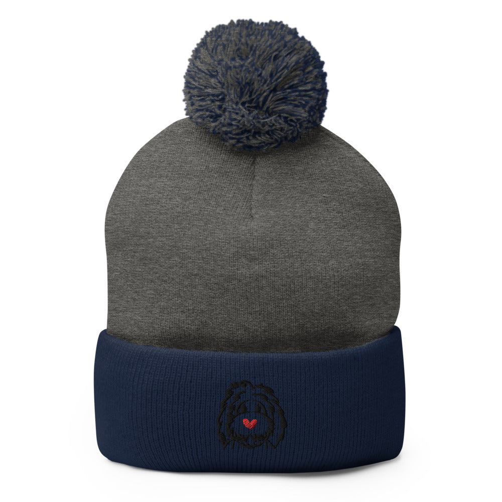 heart nose belladoodle pom-pom classic beanie