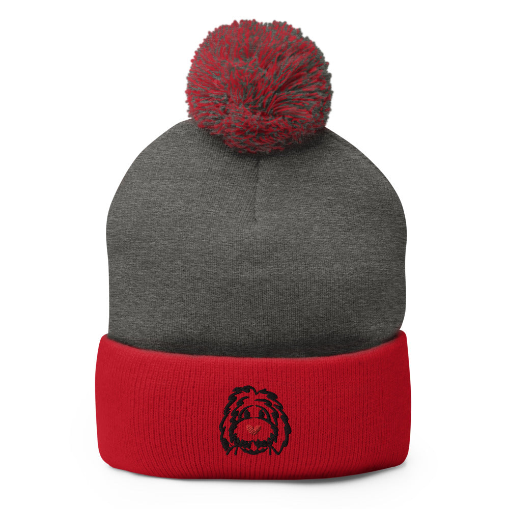 heart nose belladoodle pom-pom classic beanie