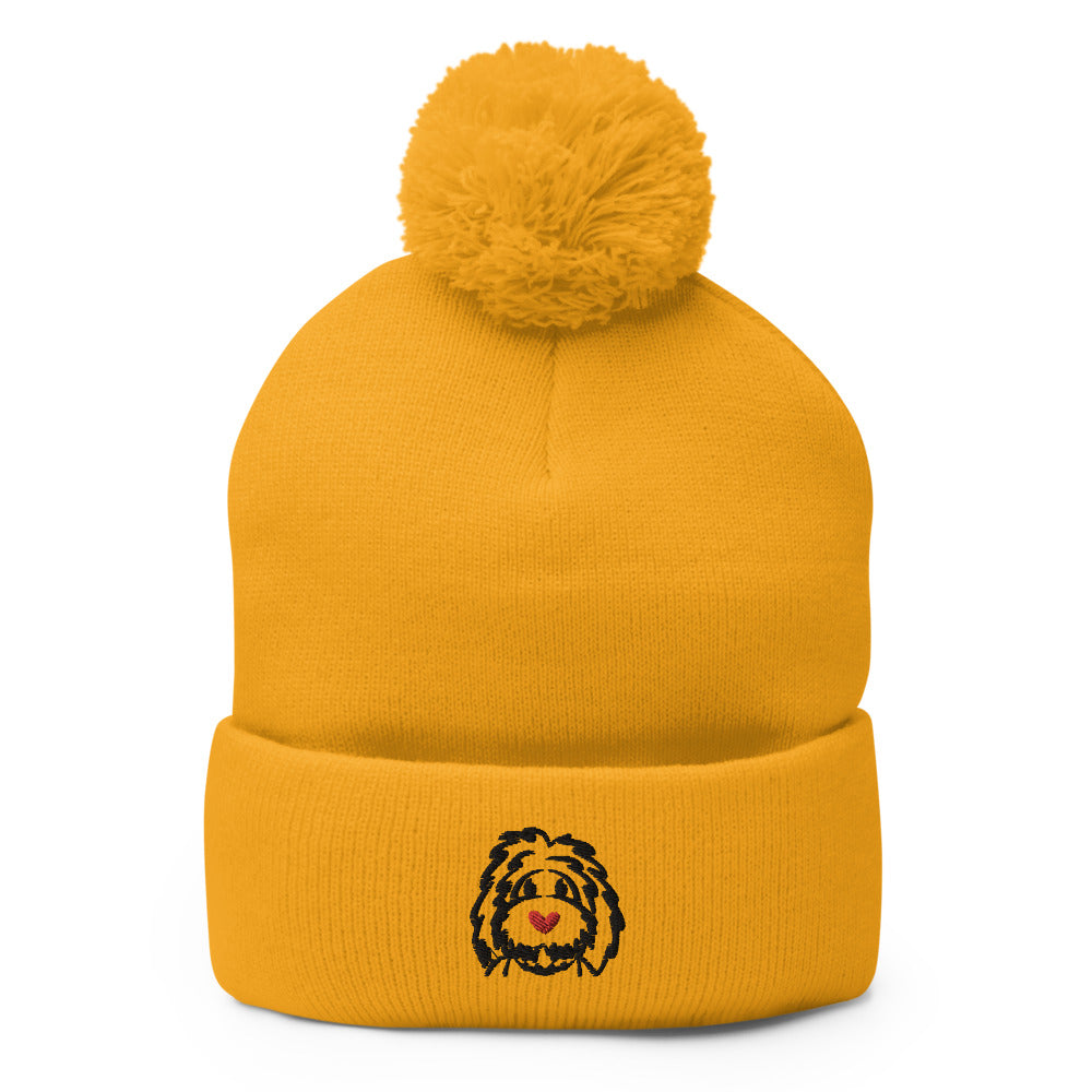 heart nose belladoodle pom-pom classic beanie