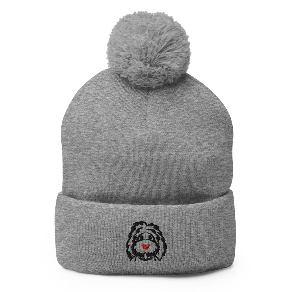 heart nose belladoodle pom-pom classic beanie