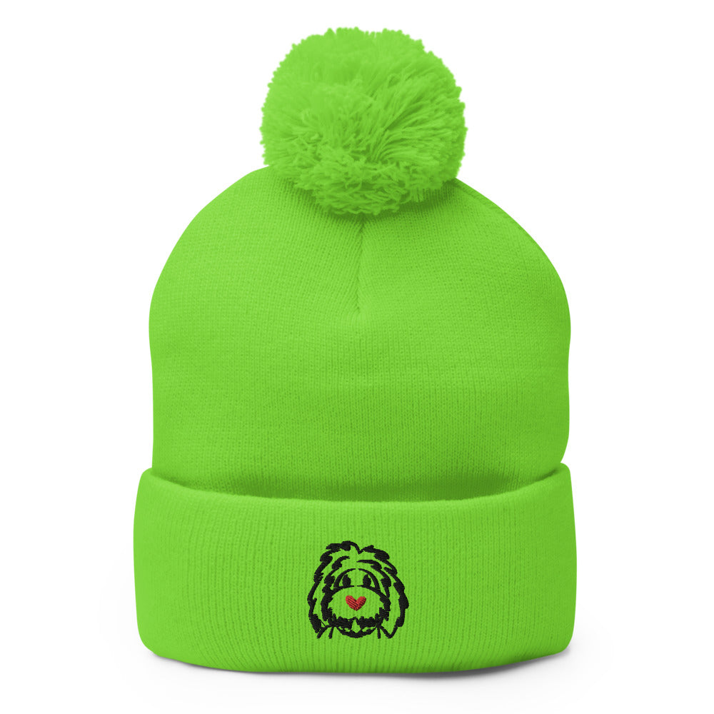 heart nose belladoodle pom-pom classic beanie