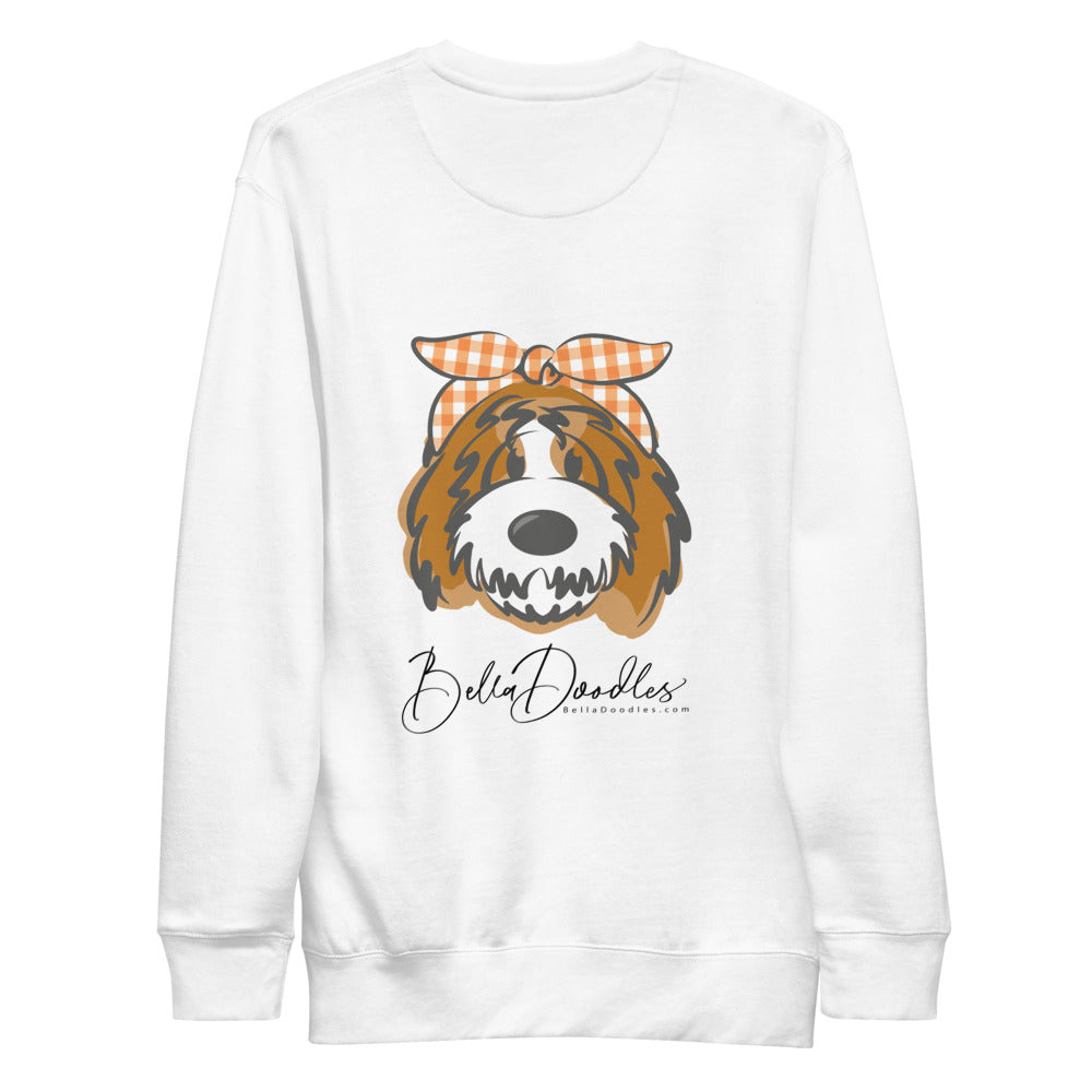 tuxedo fall plaid bandana belladoodle unisex fleece pullover