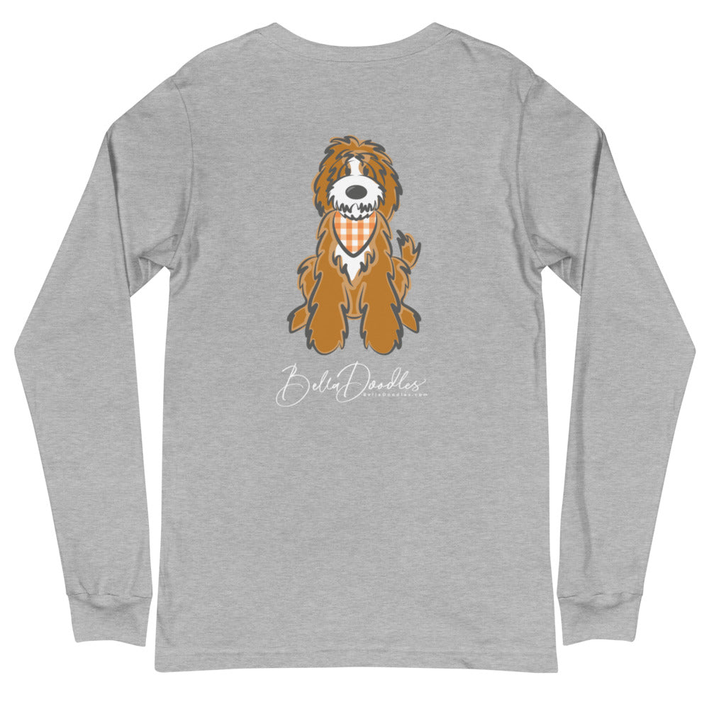 fall plaid tuxedo unisex long sleeve fall tee