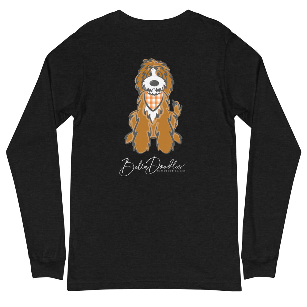 fall plaid tuxedo unisex long sleeve fall tee