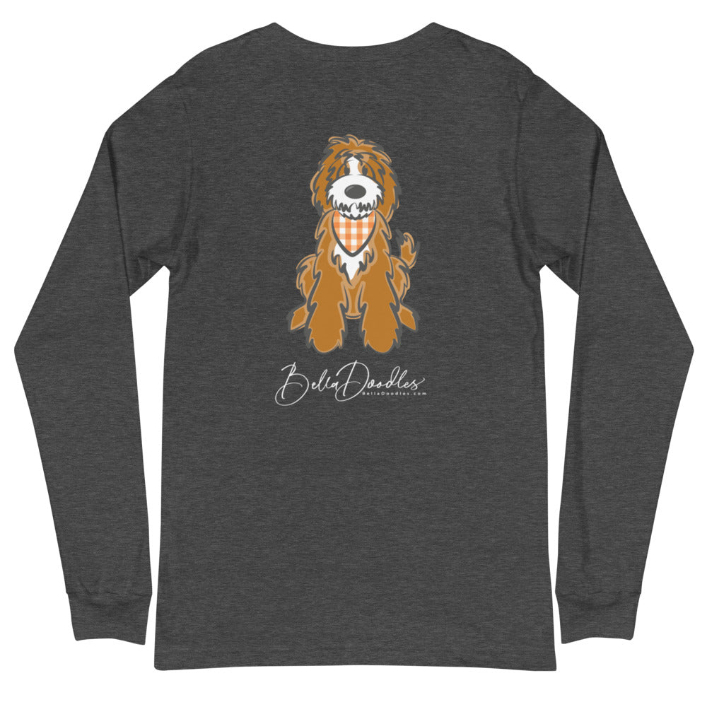 fall plaid tuxedo unisex long sleeve fall tee