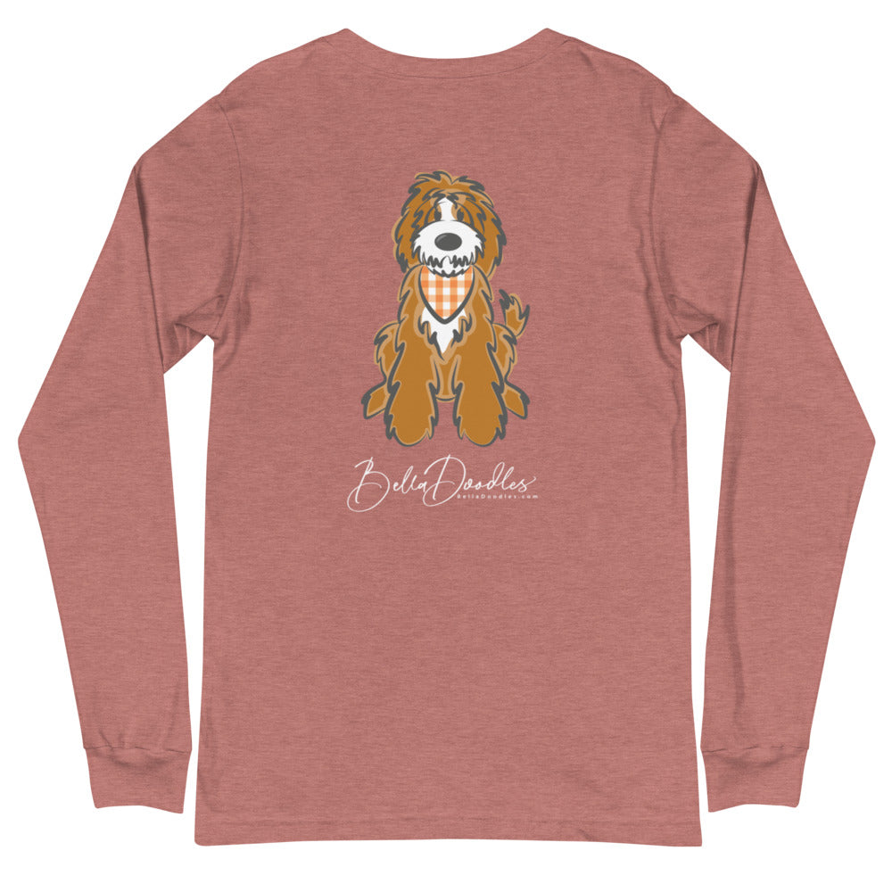fall plaid tuxedo unisex long sleeve fall tee