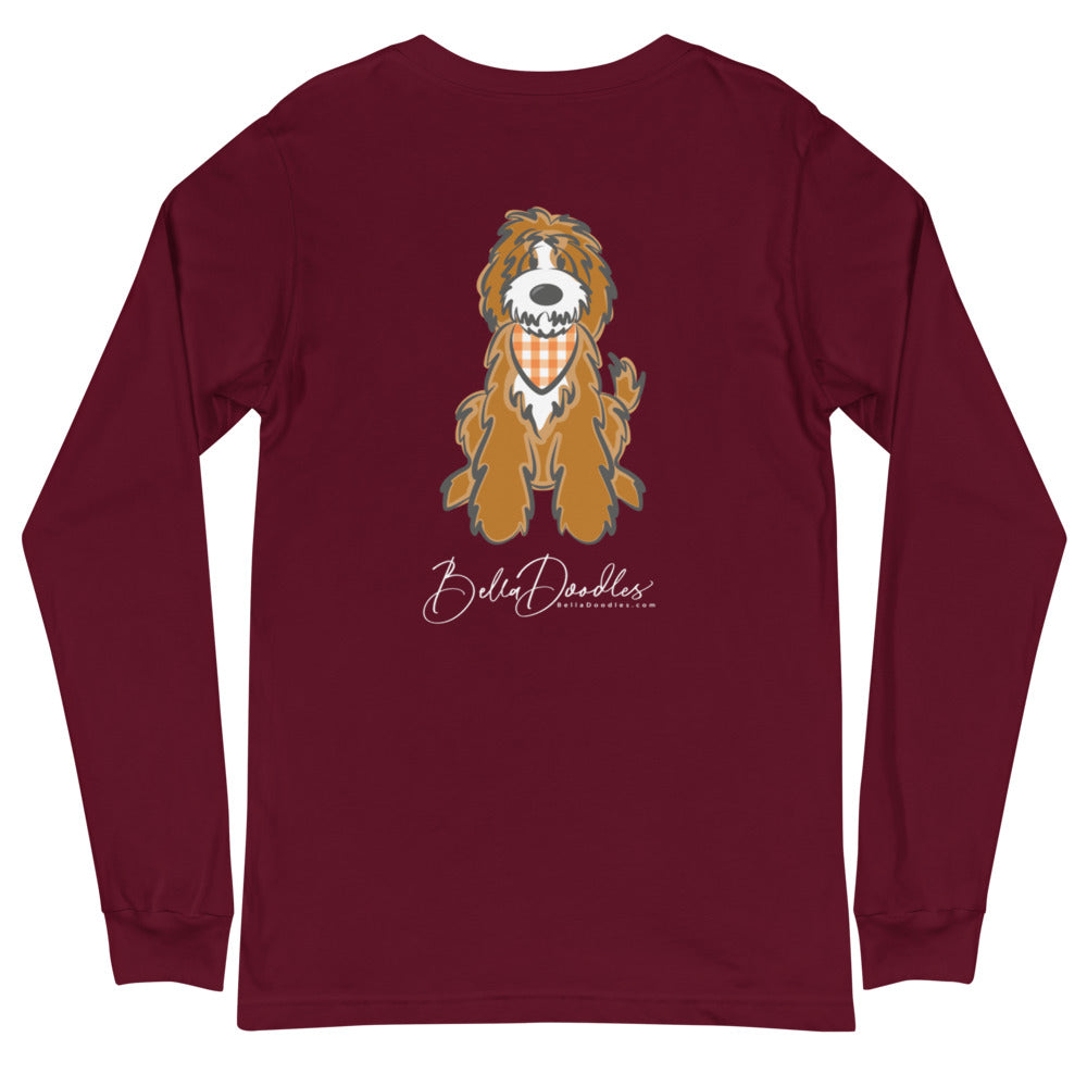 fall plaid tuxedo unisex long sleeve fall tee