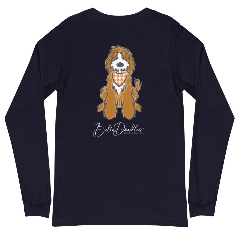 fall plaid tuxedo unisex long sleeve fall tee