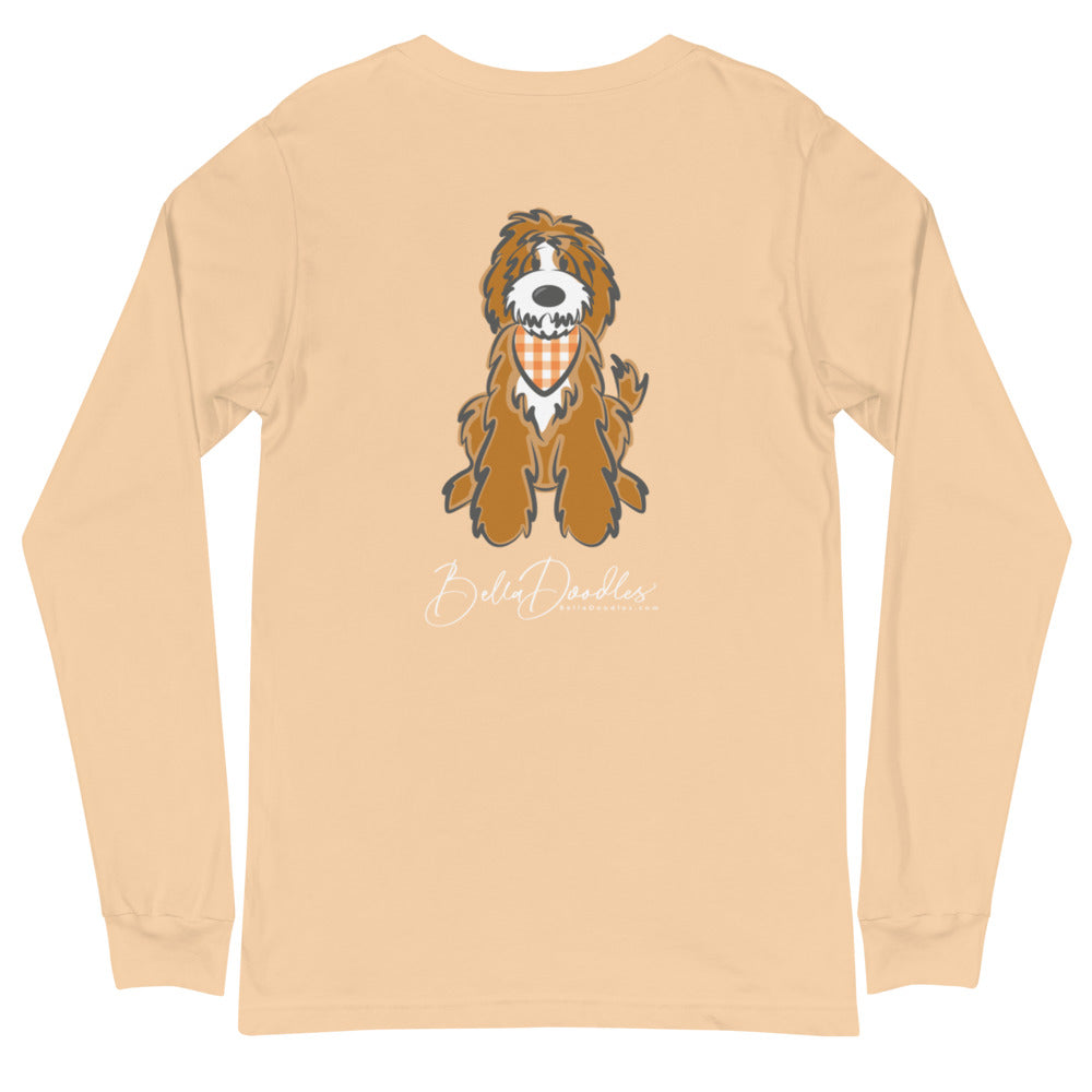 fall plaid tuxedo unisex long sleeve fall tee