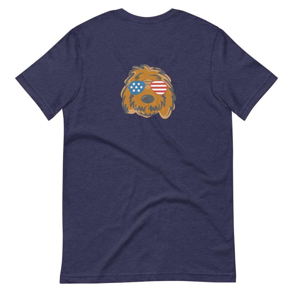 patriotic solid doodle with sunglasses short-sleeve unisex t-shirt