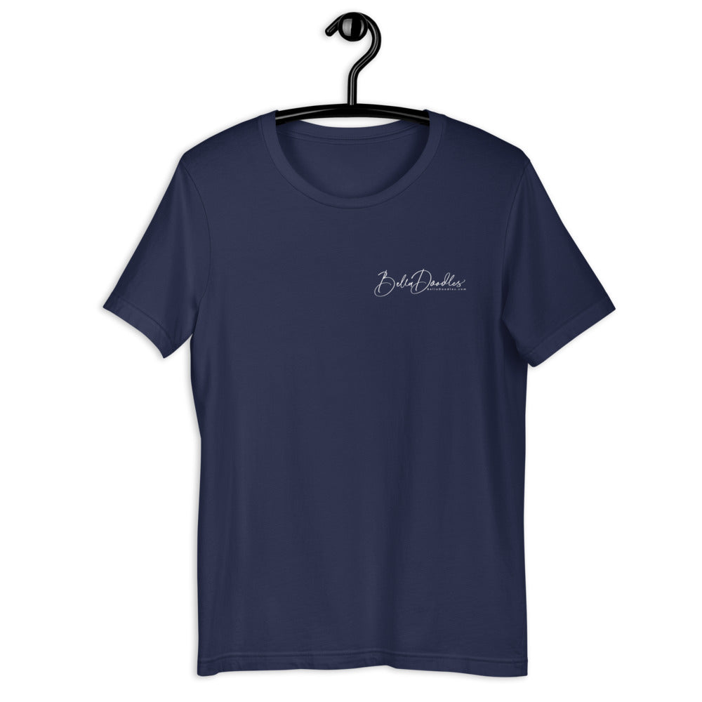 patriotic solid doodle with headband short-sleeve unisex t-shirt