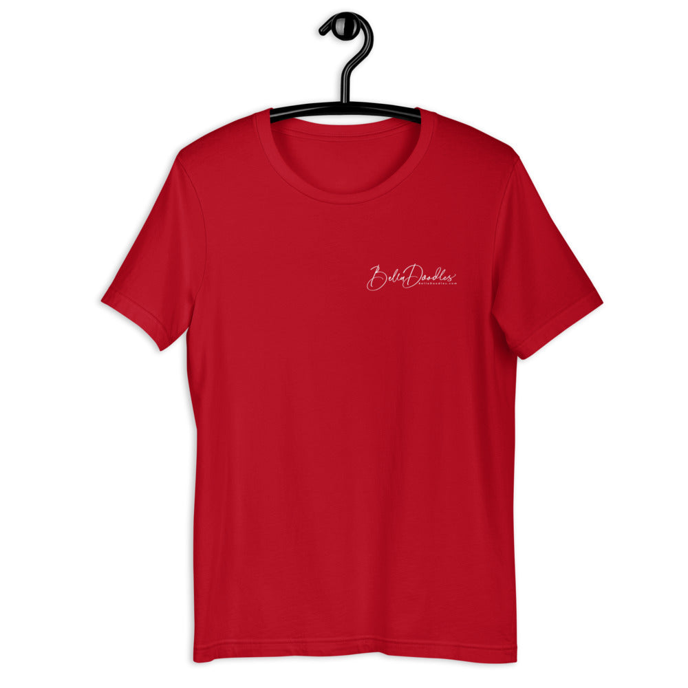 patriotic solid doodle with headband short-sleeve unisex t-shirt