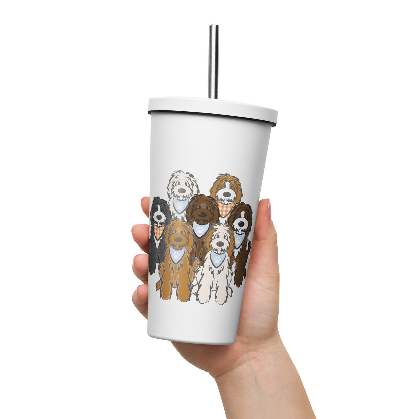 all the doodles insulated tumbler w/ straw