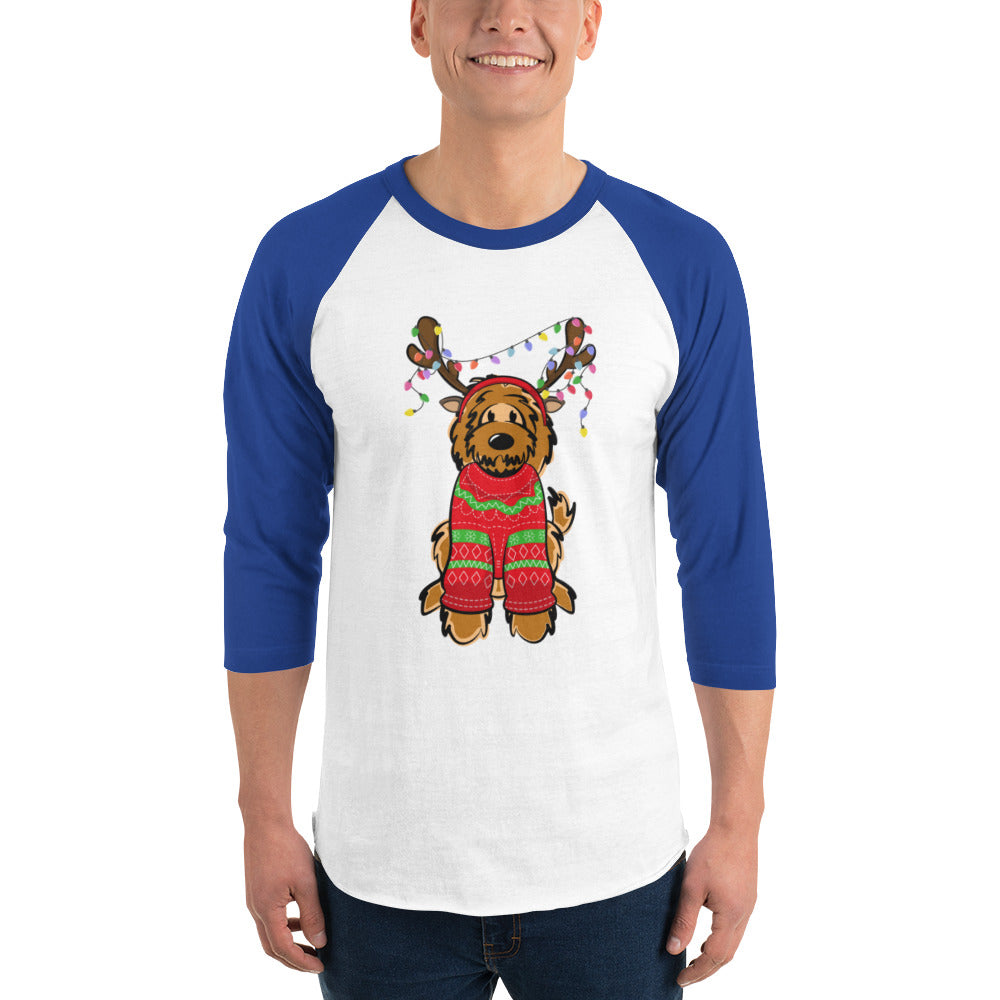 red belladoodle with sweater 3/4 sleeve raglan shirt
