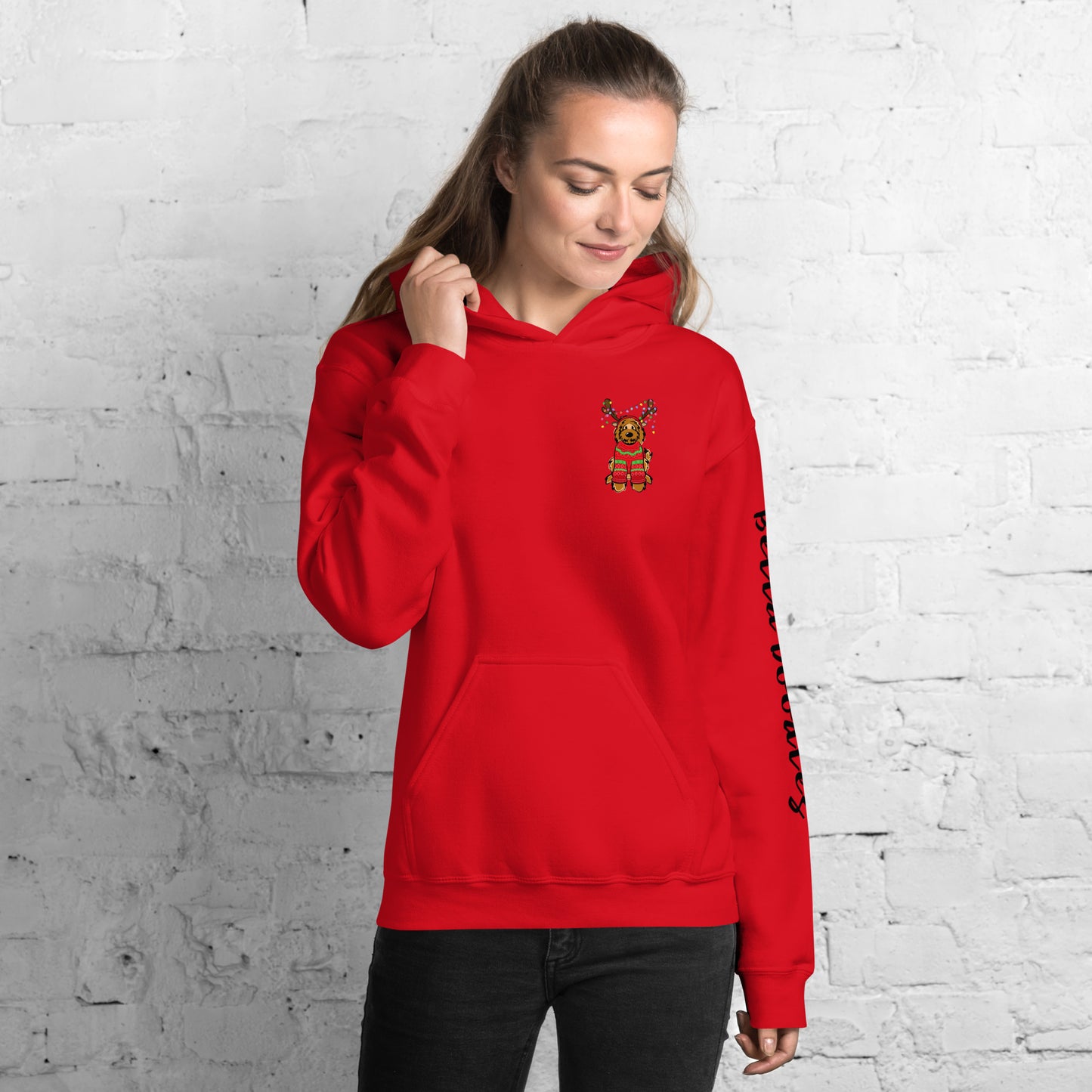 red belladoodle in sweater unisex hoodie