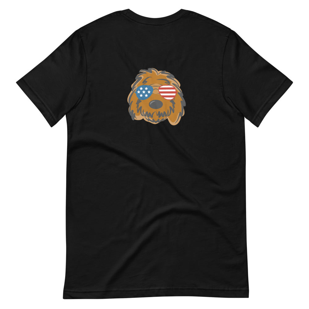 patriotic solid doodle with sunglasses short-sleeve unisex t-shirt