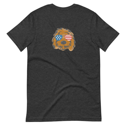 Patriotic Solid Doodle with Sunglasses Short-Sleeve Unisex T-Shirt