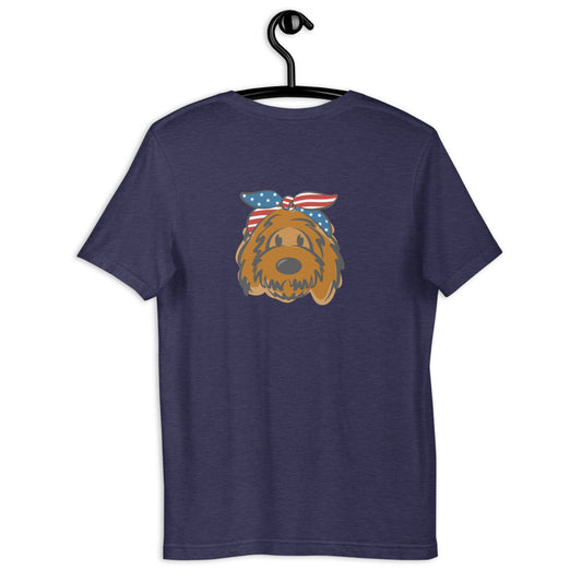 Patriotic Solid Doodle with Headband Short-Sleeve Unisex T-Shirt