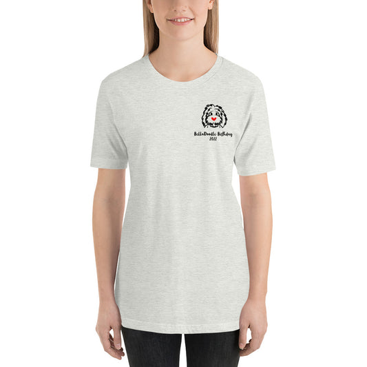 Unisex t-shirt-Solid BellaDoodle Birthday Shirt